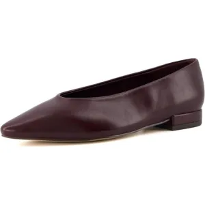 Cushiona Flat Shoes Women Brown Faux Leather Gabor Pointed Toe Slip Wide Shoes