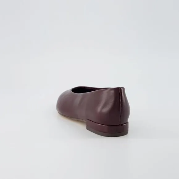 Cushiona Flat Shoes Women Brown Faux Leather Gabor Pointed Toe Slip Wide Shoes