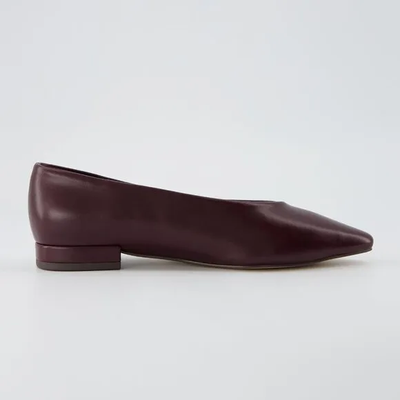 Cushiona Flat Shoes Women Brown Faux Leather Gabor Pointed Toe Slip Wide Shoes