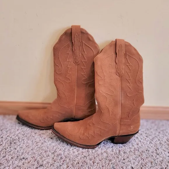 Dan Post Boots Women’s Size 9 Cowboy Western Leather Suede Brown Country Rustic