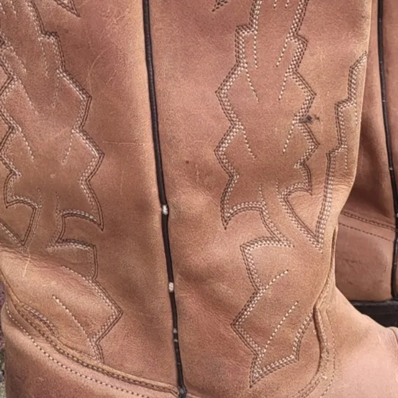 Dan Post Marlboro Vintage Brown Leather Cowboy Western Pull On Boot Men 10.5