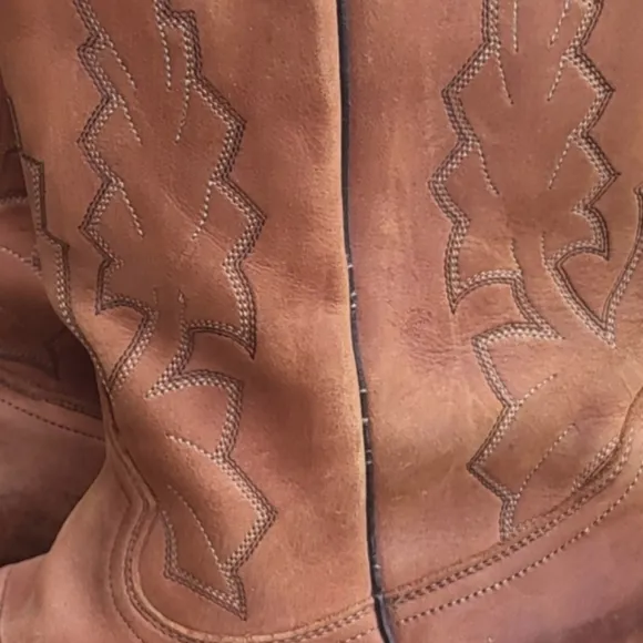 Dan Post Marlboro Vintage Brown Leather Cowboy Western Pull On Boot Men 10.5