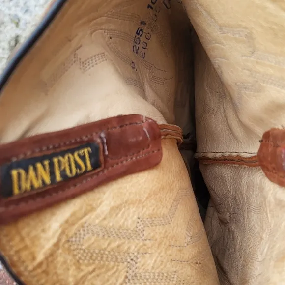 Dan Post Marlboro Vintage Brown Leather Cowboy Western Pull On Boot Men 10.5