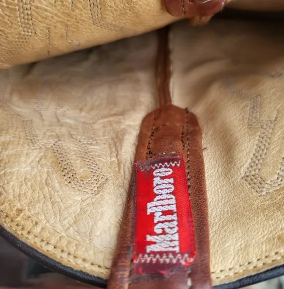 Dan Post Marlboro Vintage Brown Leather Cowboy Western Pull On Boot Men 10.5