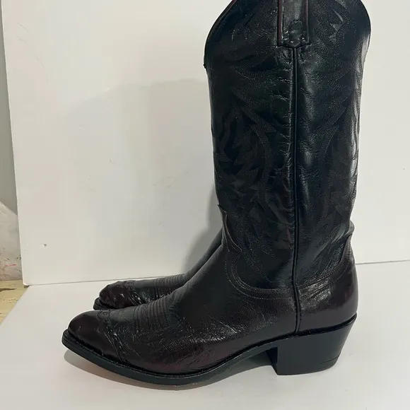 Dan Post Style 16682 Mens Maroon Leather Cowboy Western Pull On Boots Size 9 D