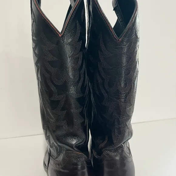 Dan Post Style 16682 Mens Maroon Leather Cowboy Western Pull On Boots Size 9 D
