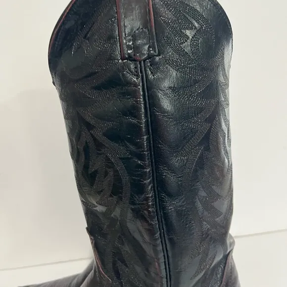 Dan Post Style 16682 Mens Maroon Leather Cowboy Western Pull On Boots Size 9 D