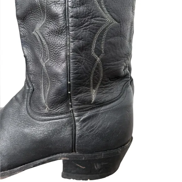 Dan POST Western Black Leather Cowboy Boots Sz.12 D