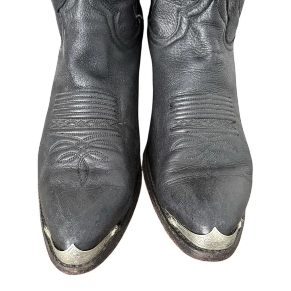 Dan POST Western Black Leather Cowboy Boots Sz.12 D