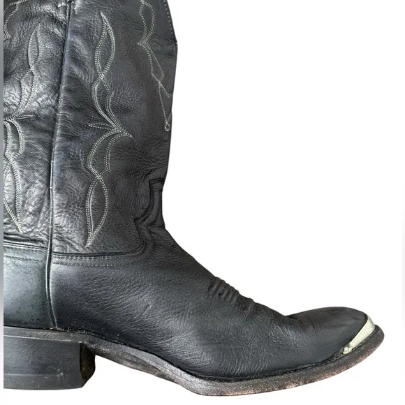Dan POST Western Black Leather Cowboy Boots Sz.12 D