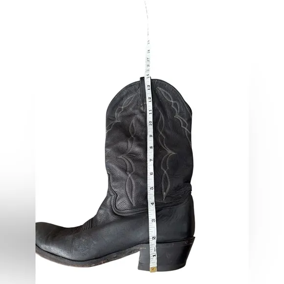 Dan POST Western Black Leather Cowboy Boots Sz.12 D