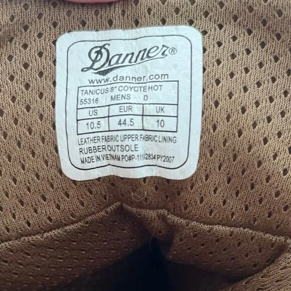 Danner Tanicus Military Boots Size 10.5