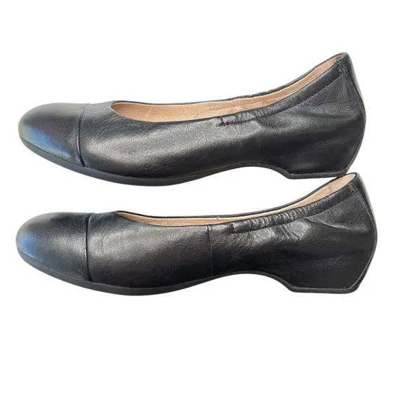 DANSKO Lisanne Black Leather Slip On Ballet Flats Womens Shoe Size 38 US 7.5 / 8