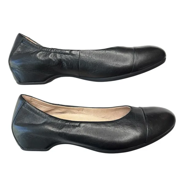 DANSKO Lisanne Black Leather Slip On Ballet Flats Womens Shoe Size 38 US 7.5 / 8