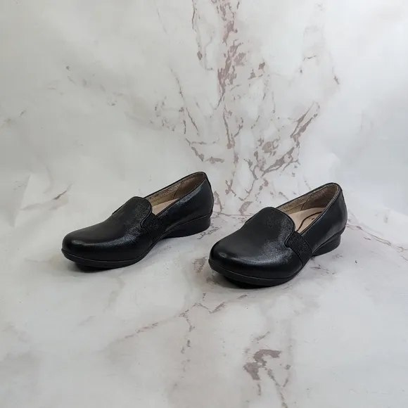 Dansko Loafer Women US 6 EUR 37 Black Low Top Slip On Flats Clog Shoe Farah