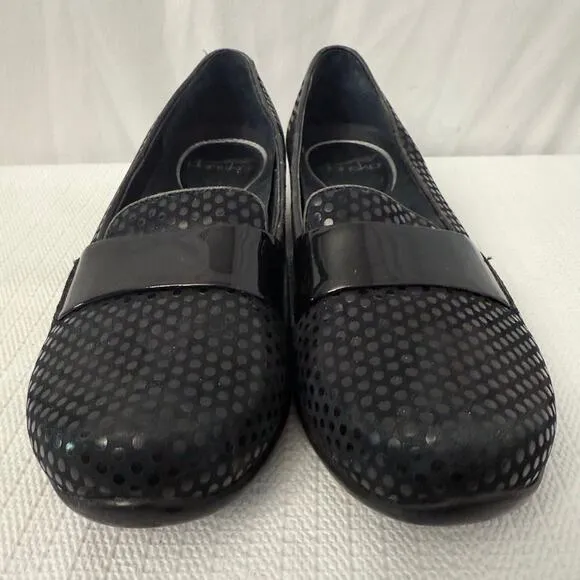 Dansko Shoes Womens Size 8 Oksana Loafers Black Leather Dot Comfort Slip On 38