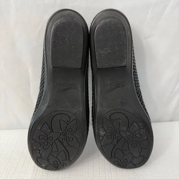 Dansko Shoes Womens Size 8 Oksana Loafers Black Leather Dot Comfort Slip On 38