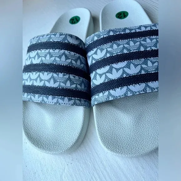 Denim stripe adilette sandals​