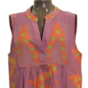 Devotion Twins Women's Dress Purpuritis Sleeveless A-Line V-Neck Size M Pink