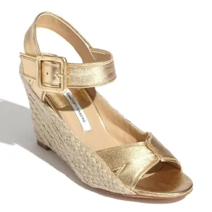 Diane Von Furstenberg Sudan Patent Leather Espadrille Wedge US 9.5 M