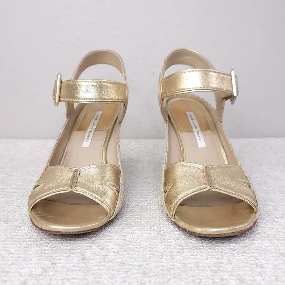 Diane Von Furstenberg Sudan Patent Leather Espadrille Wedge US 9.5 M