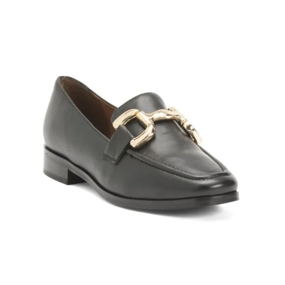 DIBA TRUE Black Leather Leather About It Loafers
