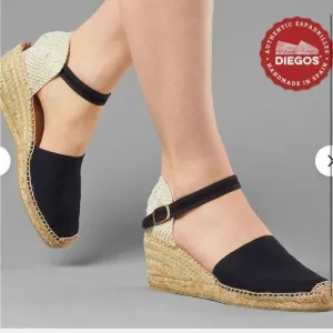 Diegos® Authentic black Carmen high wedge espadrilles | Hand made in Spain
