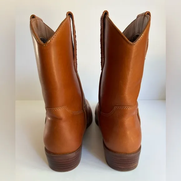Dingo Lefty Camel Cowboy Boots Men’s 8 Cognac Tan Leather Western Footwear