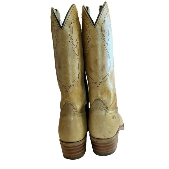 DINGO MENS VINTAGE COWBOY WESTERN BOOTS PULL ON BROWN MARBLE SZ 9E  #5942 SP06