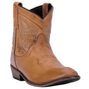 Dingo Willie Antique Tan Leather 6&quot; Leather Pull On Cowboy Western Boots