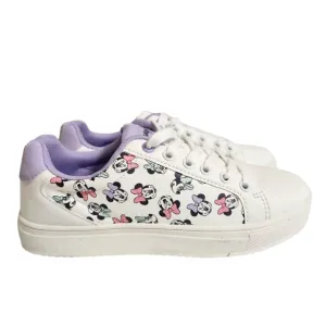 Disney Minnie Mouse White and Purple Sneakers with Chunky Platform Sole Size 7