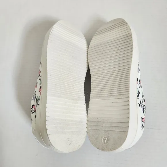 Disney Minnie Mouse White and Purple Sneakers with Chunky Platform Sole Size 7