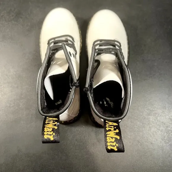 Doc Marten Zavala Junior Boots Youth 2Y White Black Boots