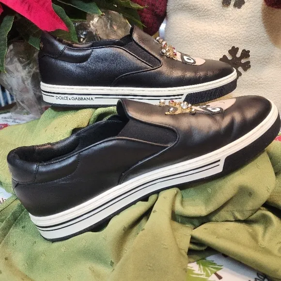 Dolce &amp; Gabbana Black Sneakers Men's size   8