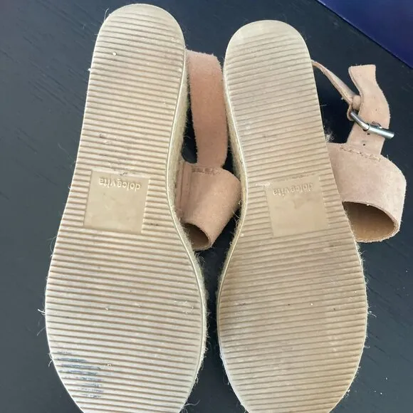 Dolce Vita Ankle Strap Espadrille Sandals in Pink Suede - Size 6