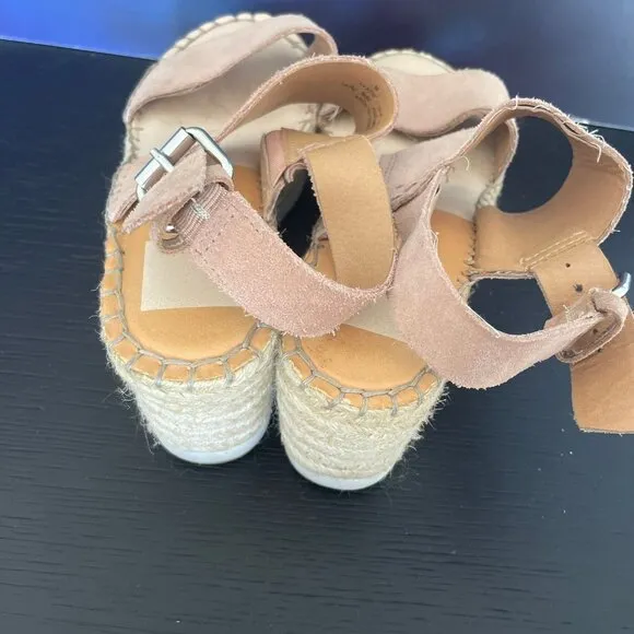 Dolce Vita Ankle Strap Espadrille Sandals in Pink Suede - Size 6