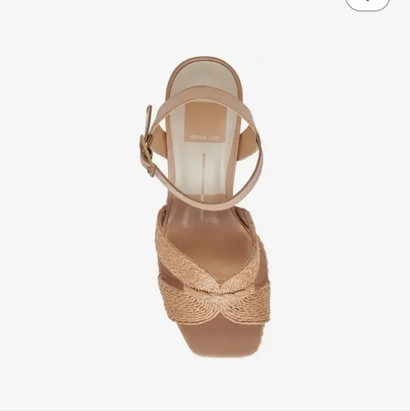 Dolce Vita Cale Womens Tan Woven Platform Sandals Size 8.5
