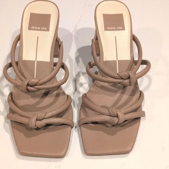 Dolce Vita Double Knotted Strap Square Toe Block Heel Sandals Size 6.5