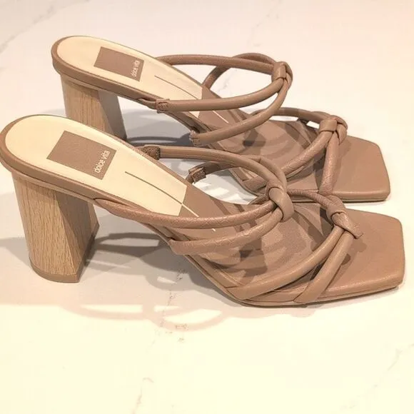 Dolce Vita Double Knotted Strap Square Toe Block Heel Sandals Size 6.5