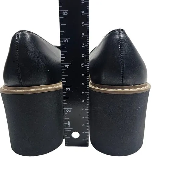 Dolce Vita DV Tammy Lug Heel Black Penny Loafers Size 10