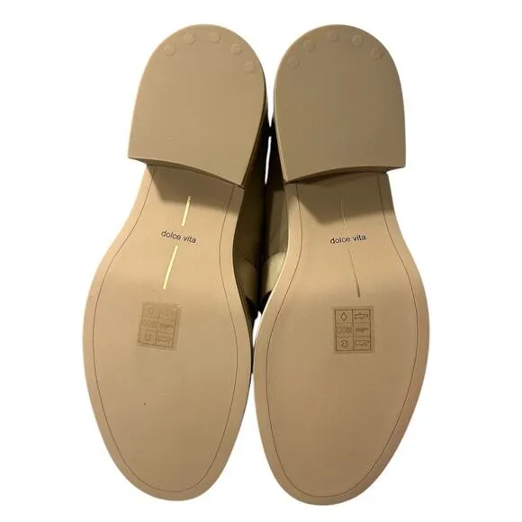 Dolce Vita Yonder Platform Loafer Women's Size 9.5 Sesame Crinkle Beige NEW