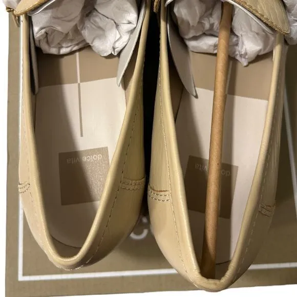 Dolce Vita Yonder Platform Loafer Women's Size 9.5 Sesame Crinkle Beige NEW