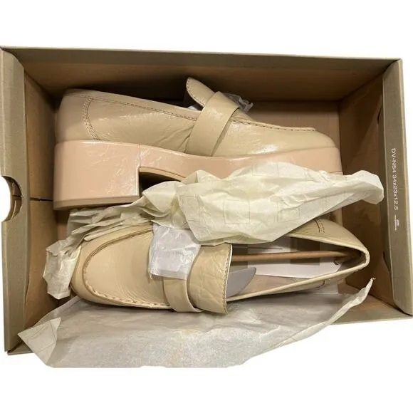 Dolce Vita Yonder Platform Loafer Women's Size 9.5 Sesame Crinkle Beige NEW