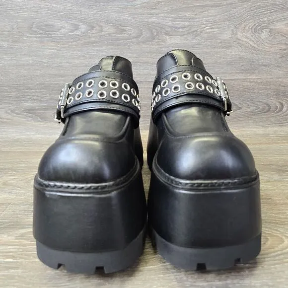 Dolls‎ Kill Current Mood Swear Word Platform Loafers Womens Sz 11 Goth Grunge