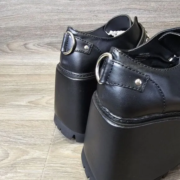 Dolls‎ Kill Current Mood Swear Word Platform Loafers Womens Sz 11 Goth Grunge