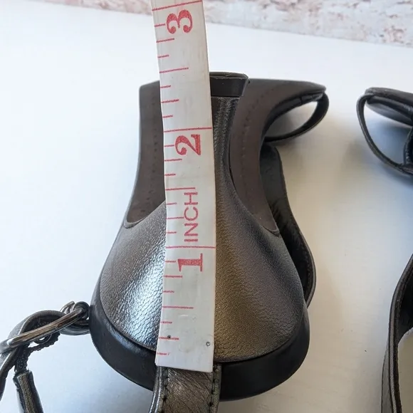 Donald J. Pliner Black and Silver Sandals with Toe Loop
