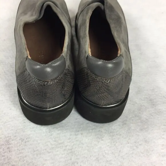 Donald J Pliner Carly Loafers Calf Leather Gray Asphalt Slip On Shoes