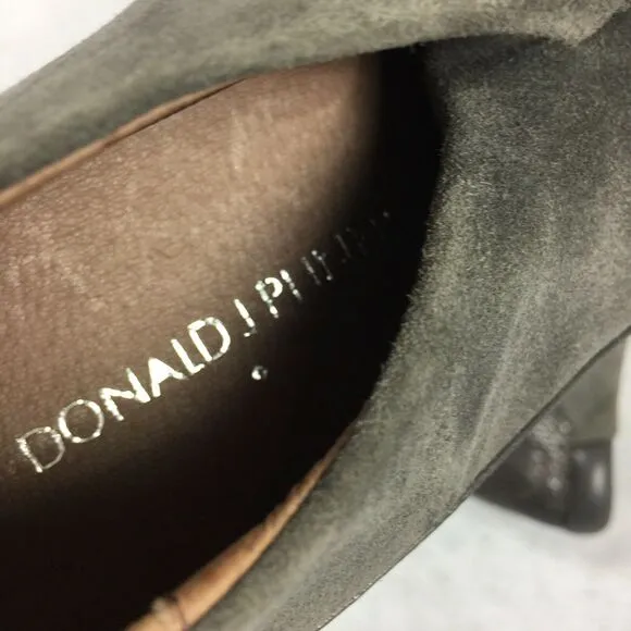Donald J Pliner Carly Loafers Calf Leather Gray Asphalt Slip On Shoes