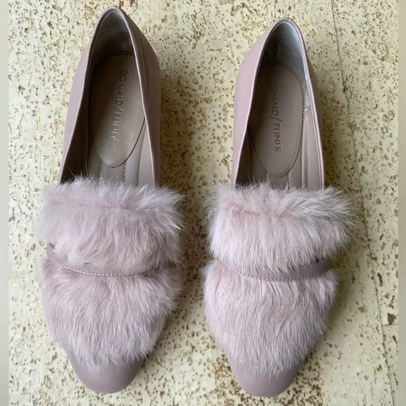 DONALD J. PLINER Lilian Leather Almond Toe Light Pink Loafers Size 7.5