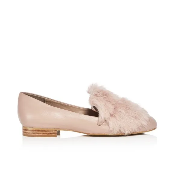 DONALD J. PLINER Lilian Leather Almond Toe Light Pink Loafers Size 7.5